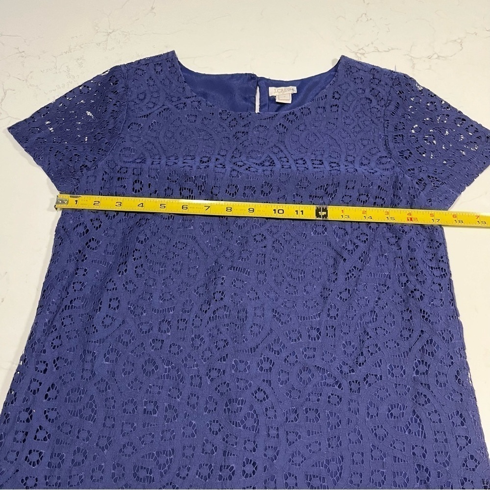 J. Crew Factory Blue Lace Short Sleeve Top 0 - Picture 8 of 11